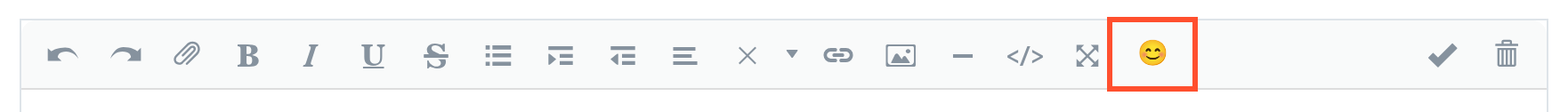 The smiley button in the editor toolbar
